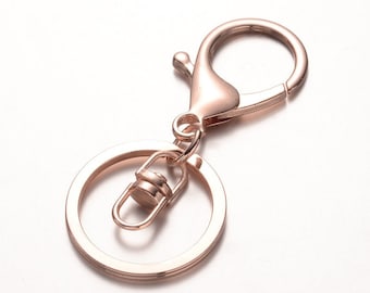 Swivel Key Clasp with Ring 66 mm - Rose Gold