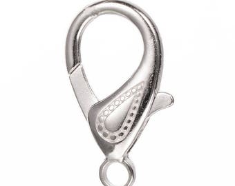 10 Pcs Large Lobster Clasps Silver Tone 30 x 16 mm | Lobster Clasps | Big Lobster Clasps | Large Key Clasps | Lobster Claw | 0332