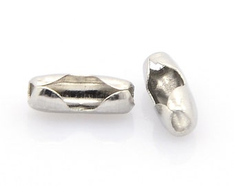 100 pcs 304 Stainless Steel Ball Chain Connector Clasps 10x4mm | 0005