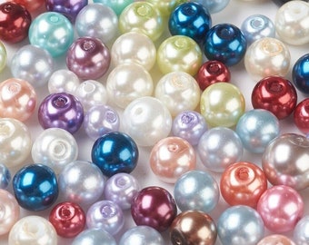 Glasperlen, runde Glasperlen, gemischte Farben, Schmuck, Hochzeit, Nähen, Bastelarbeiten