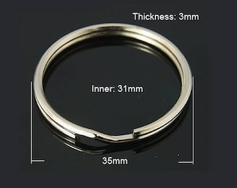 50 pcs LARGE KEY RINGS | 35 mm - Key Rings | Split Key Rings | | Split Rings | Split Ring Key Ring | Key Ring | Key Chain Split Ring | 0331