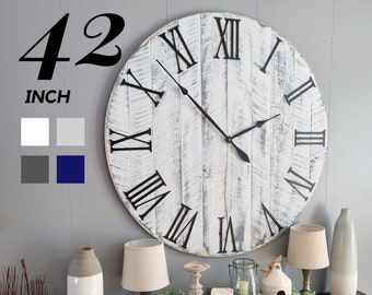 Large Wall Clock. 42 inch. Made with real wood.