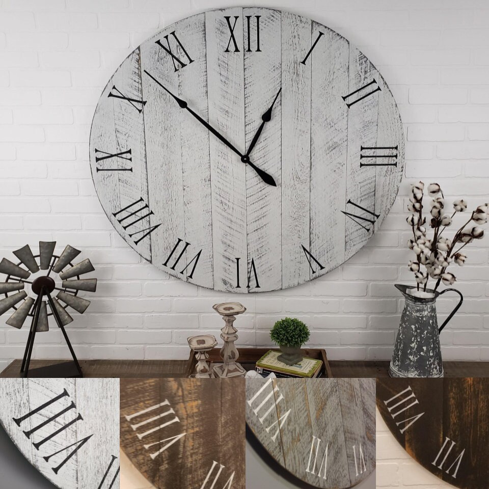 Large Wall Clock / 18 42 / Farmhouse Clock / Etsy