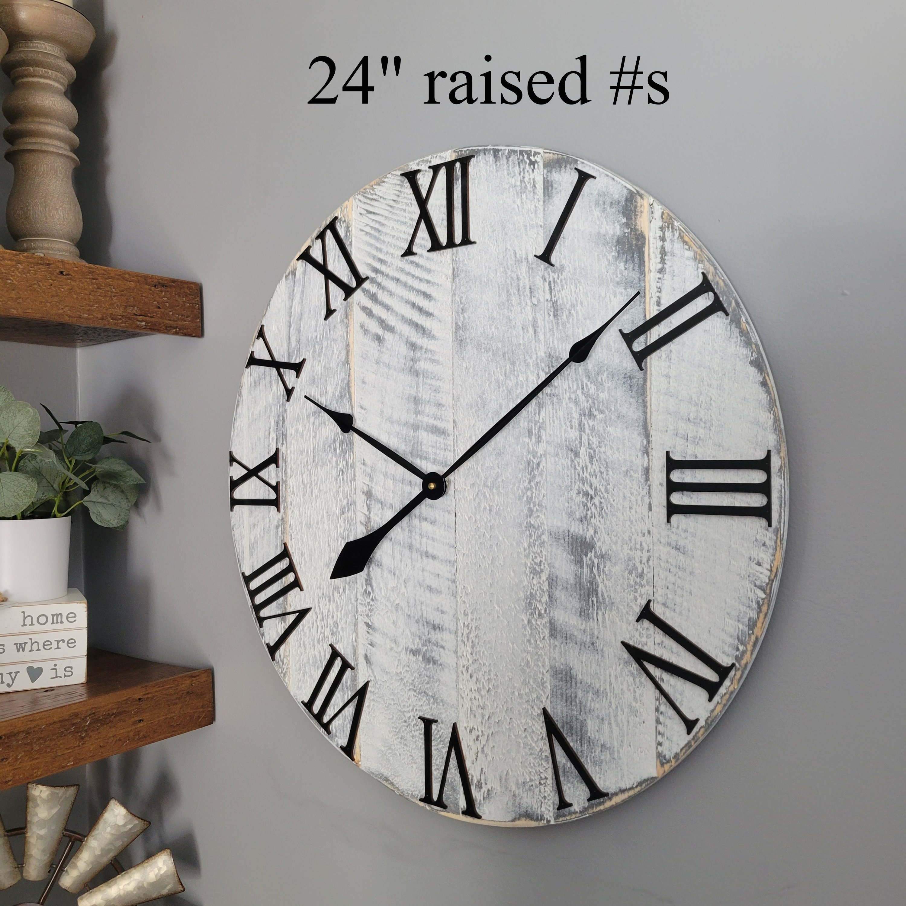 Home Décor Clocks 18-42 Large Wall Clock Oversized wall clock Farmhouse ...