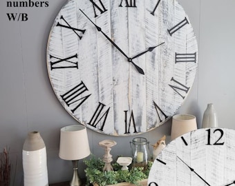 Large Wall Clock / 18" - 42" / Farmhouse Clock / Oversized wall clock