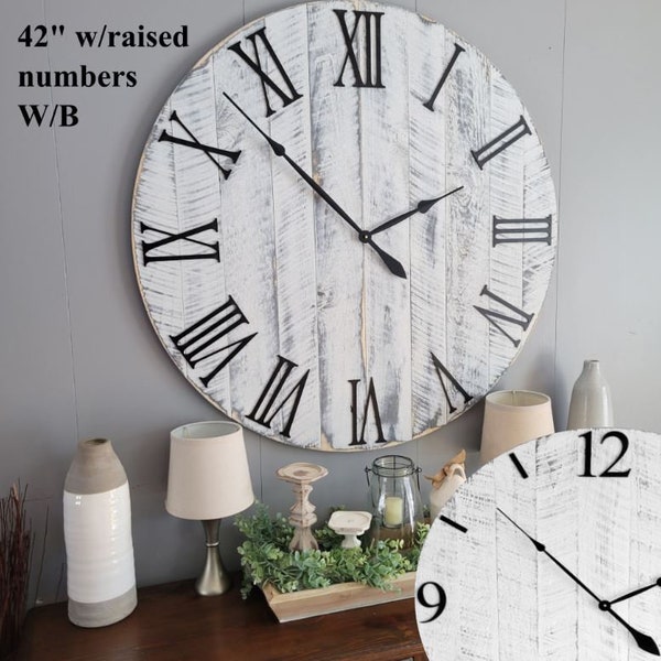 Large Wall Clock / 18" - 42" / Farmhouse Clock / Oversized wall clock