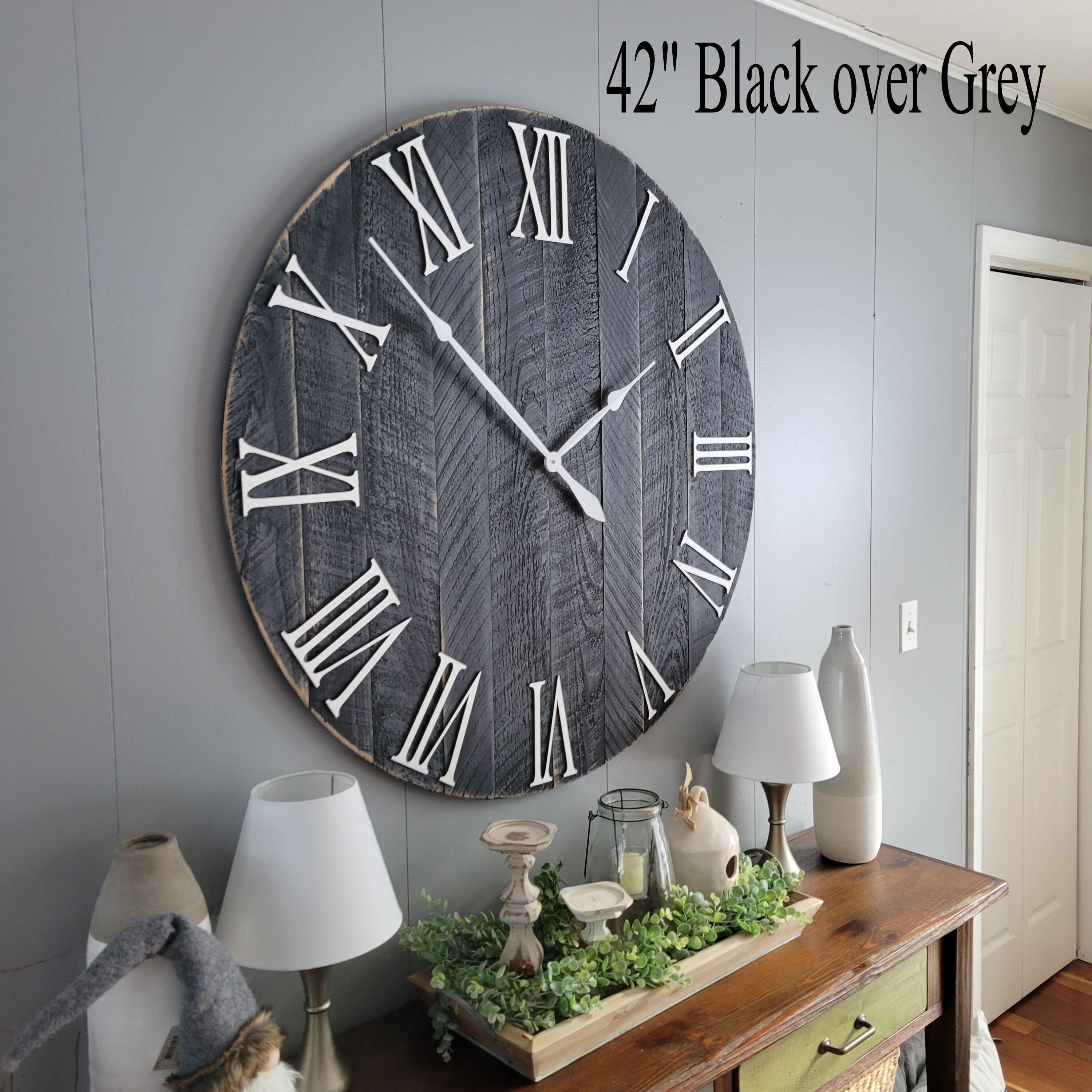 Large Wall Clock 18 42 Farmhouse Clock Oversized Wall Clock Etsy UK
