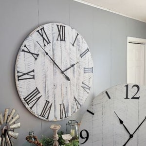 Large Wall Clock / 18" - 42" / Farmhouse Clock / Oversized wall clock