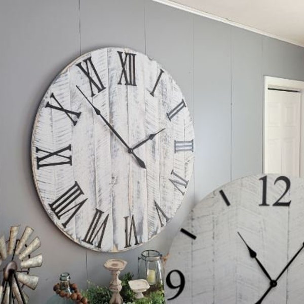 Large Wall Clock / 18" - 42" / Farmhouse Clock / Oversized wall clock