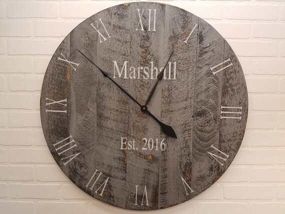 30 Rustic Wall Clock Made From Rough Cut Pine That Is Distressed And Finished To Look Like Reclaimed Barnwood Lumber