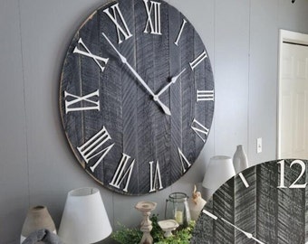 Large Wall Clock / 18" - 42" / Farmhouse Clock / Oversized wall clock