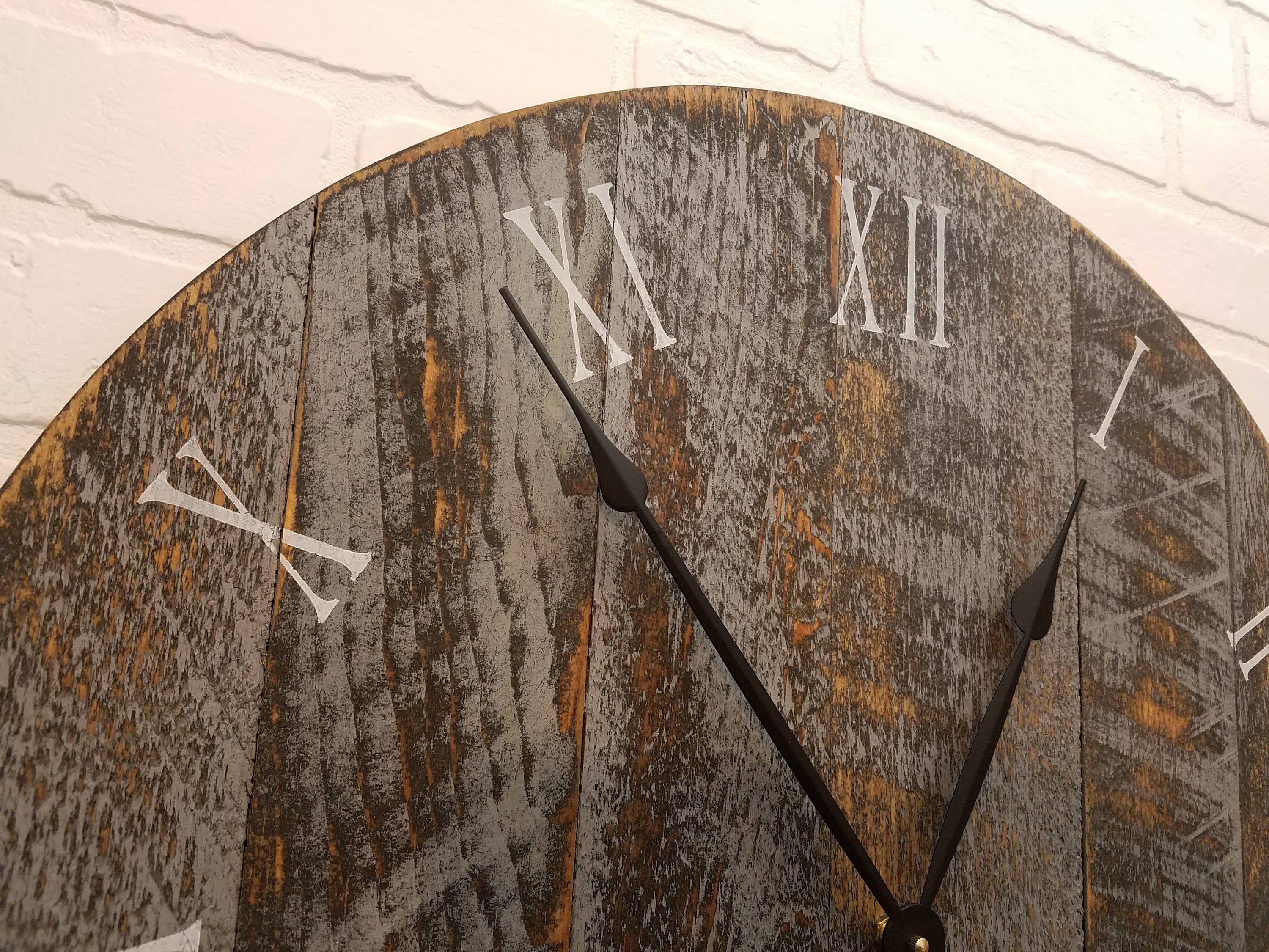 24 Large rustic wall clock made from rough cut lumber Etsy