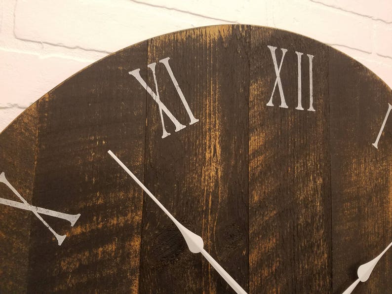 Rustic wall clock 30 inch diameter. Solid wood construction Etsy