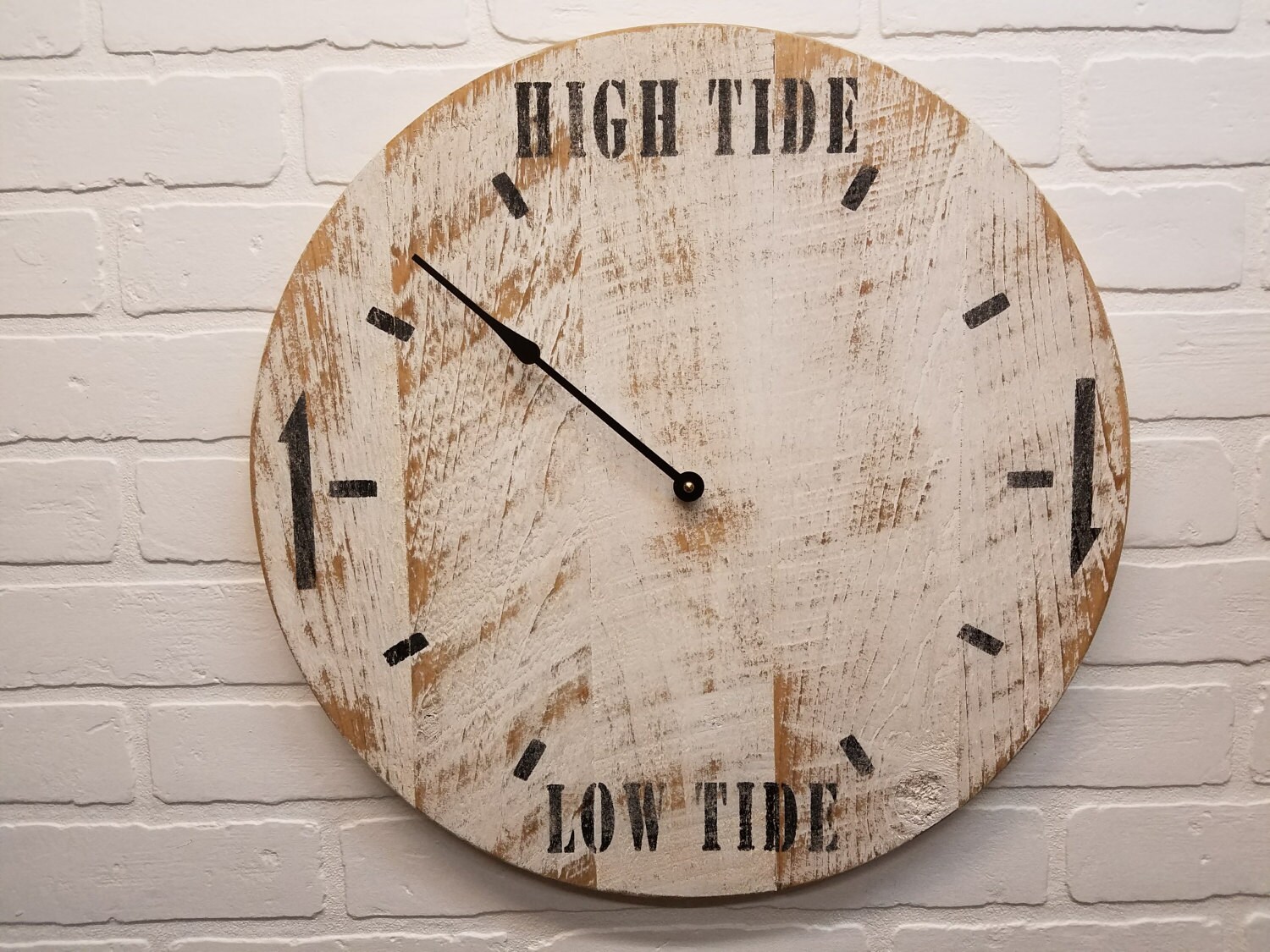 Tide Clock Coastal Clock 18 white tide wall clock. Etsy