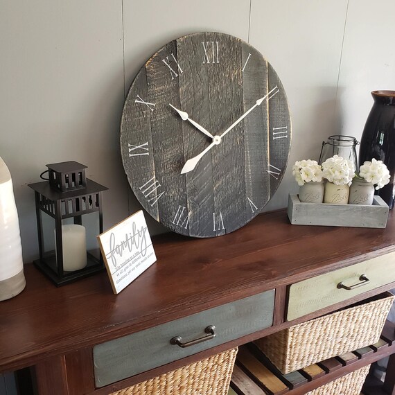 Home Décor Clocks 18-42 Large Wall Clock Oversized wall clock Farmhouse ...