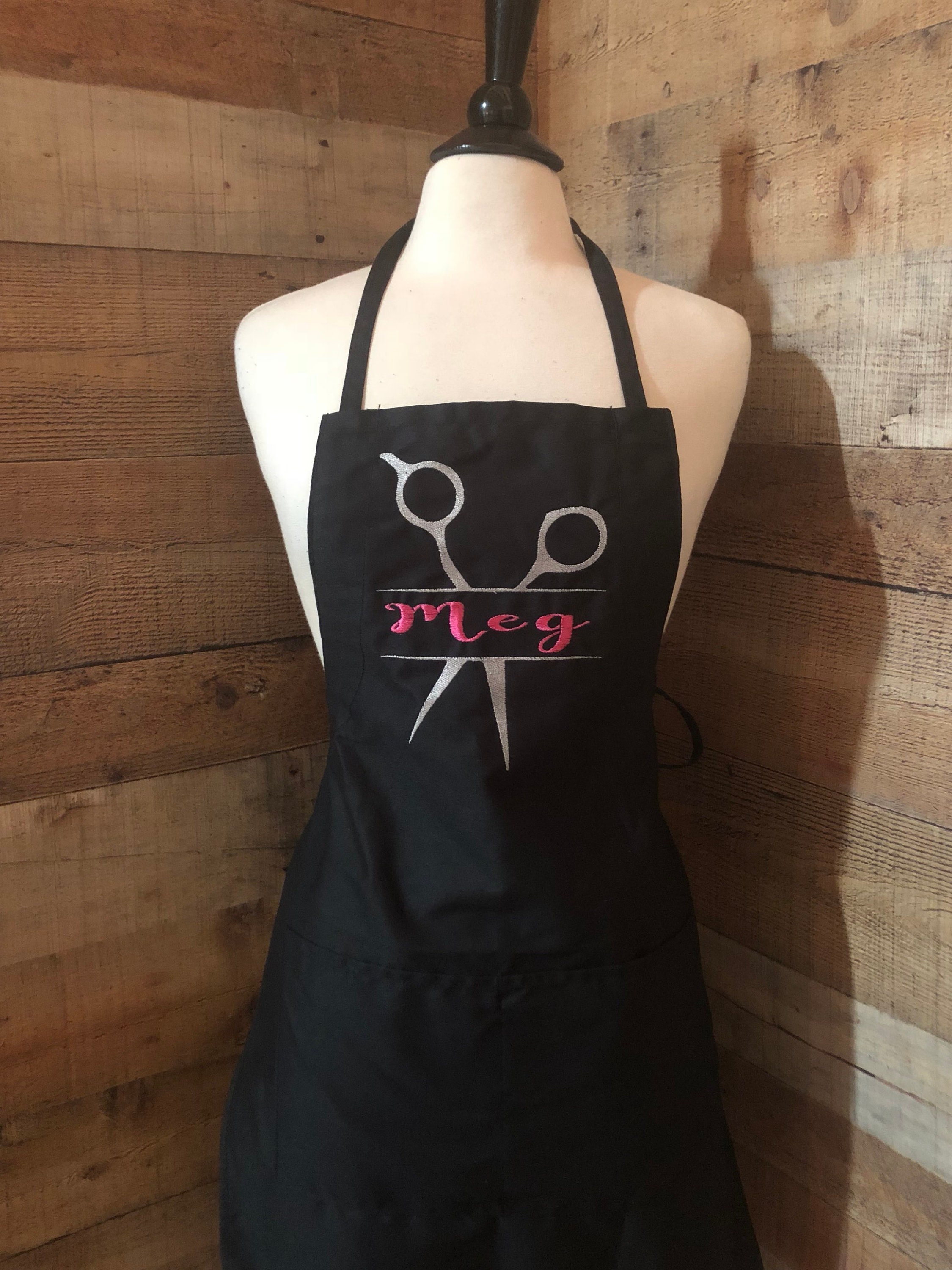 EMBROIDERED Monogrammed/Personalized Beautician Apron with 2 Etsy