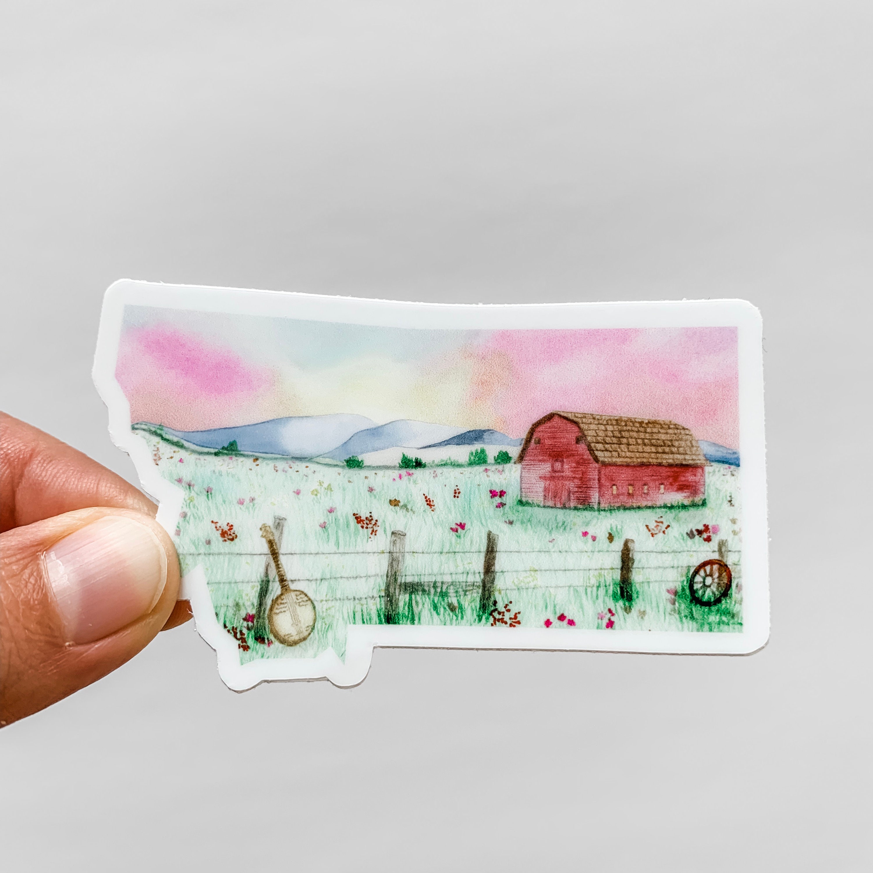 Montana State Red Barn Sticker Decal Vinyl RV Car Laptop - Etsy