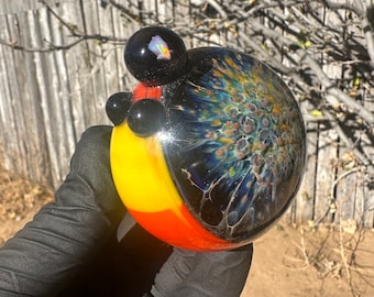 Space Galaxy Spoon Pipe with opal