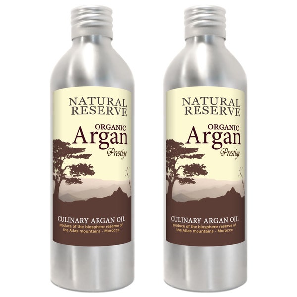 Culinary Argan Oil - 2x200ml - 2x7 fl oz - Organic Moroccan Toasted Argan Oil for Eating