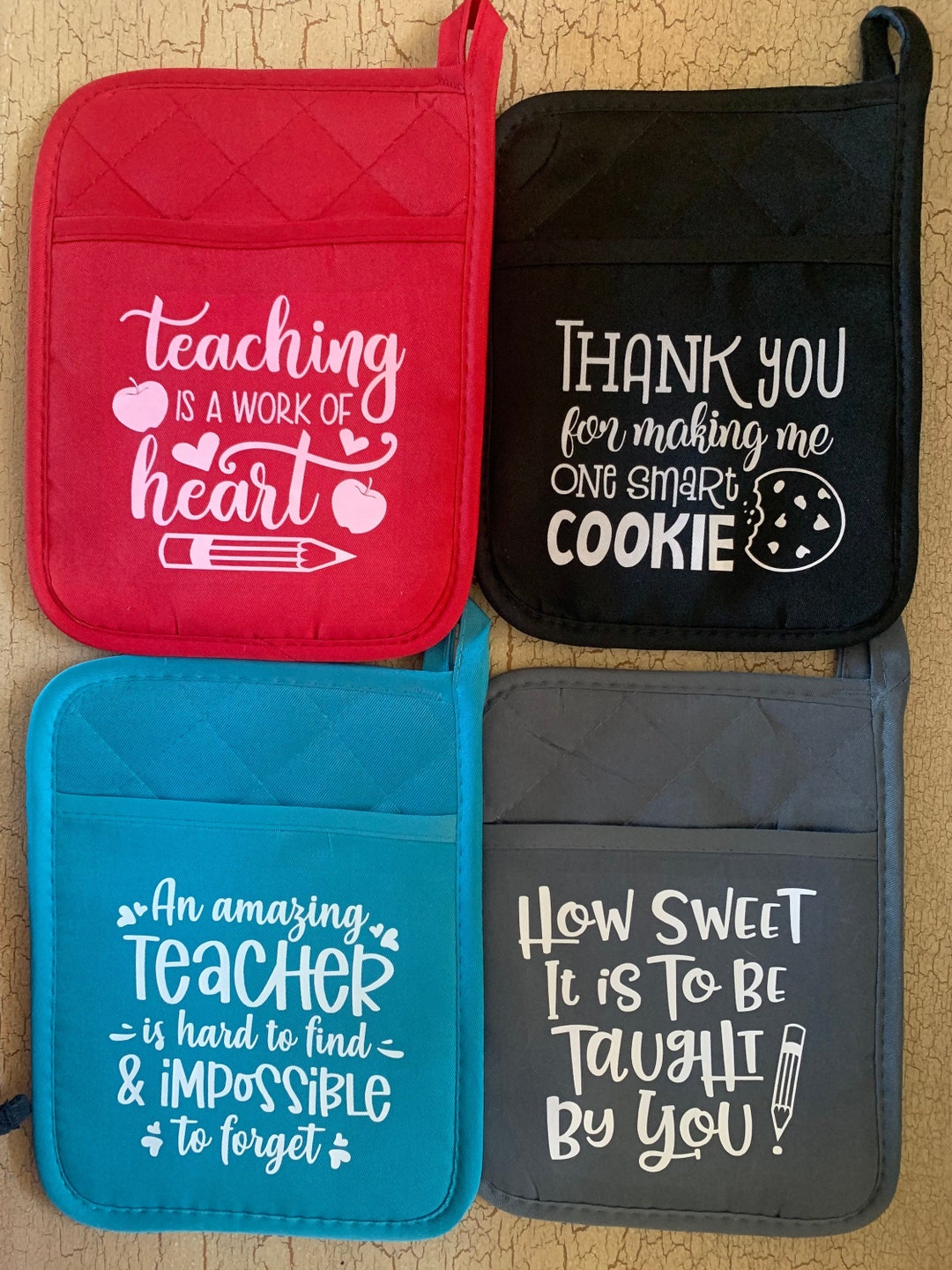 Teacher Potholders Teacher Appreciation Gifts Etsy