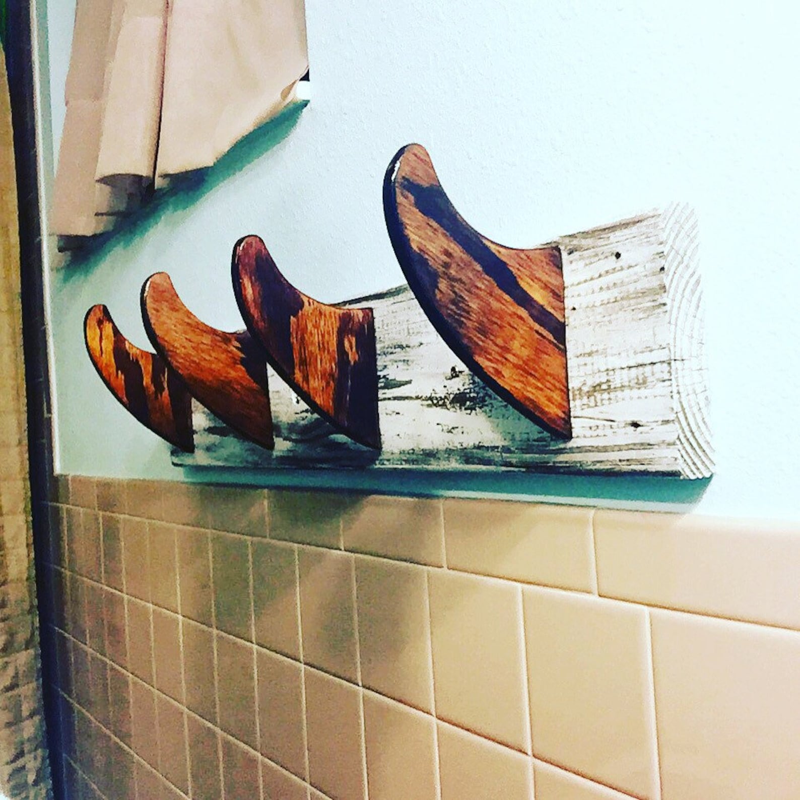 Surfboard Fin Towel/hat Rack Etsy