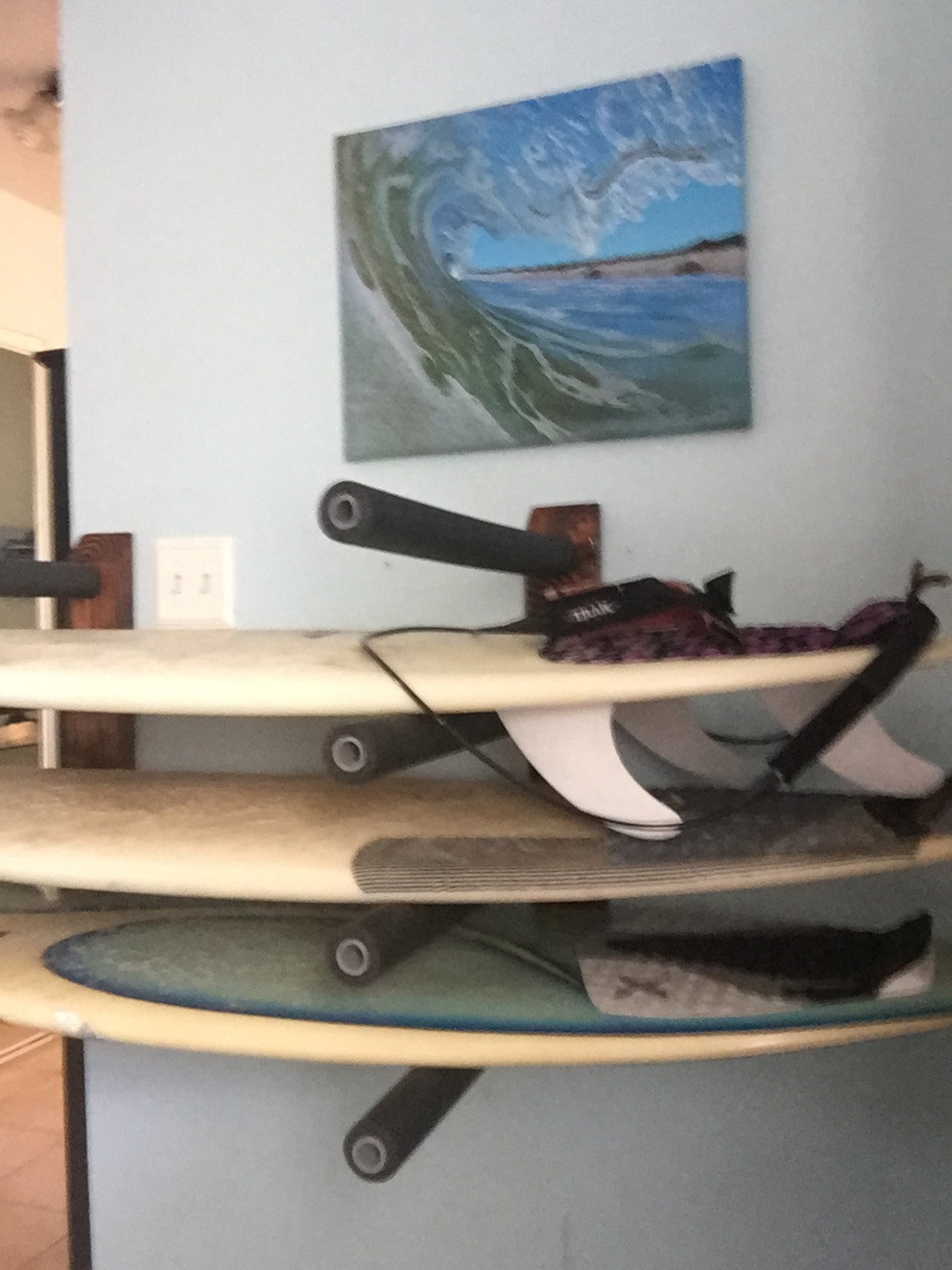 Horizontal surfboard rack wall mountable Etsy