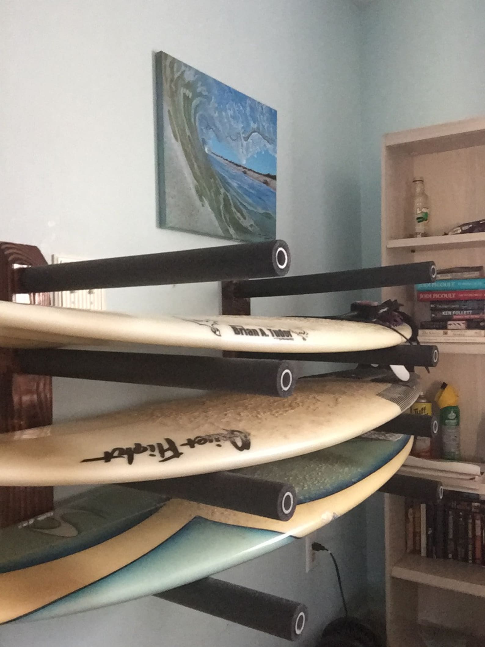 Horizontal surfboard rack wall mountable Etsy