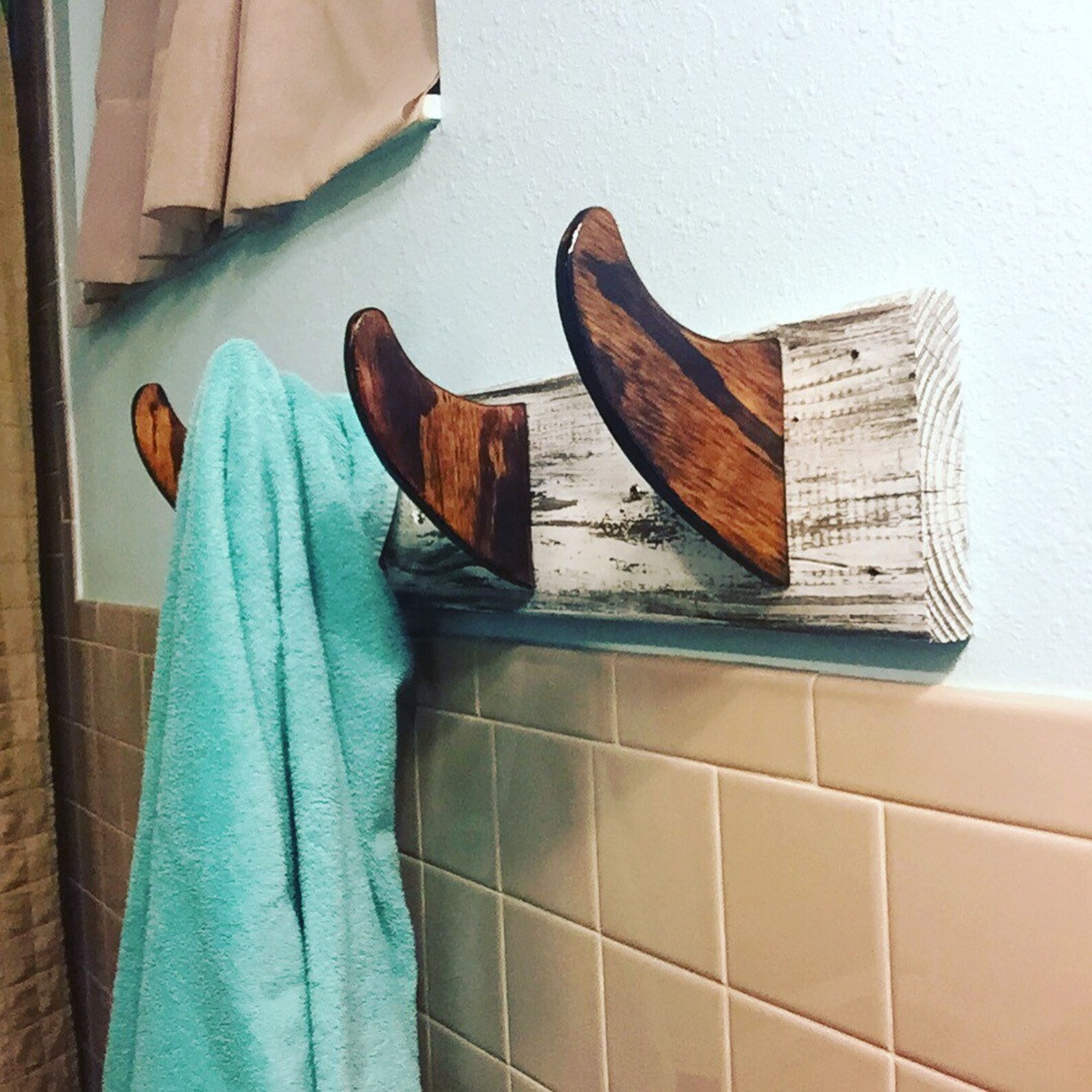 Surfboard Fin Towel/hat Rack Etsy