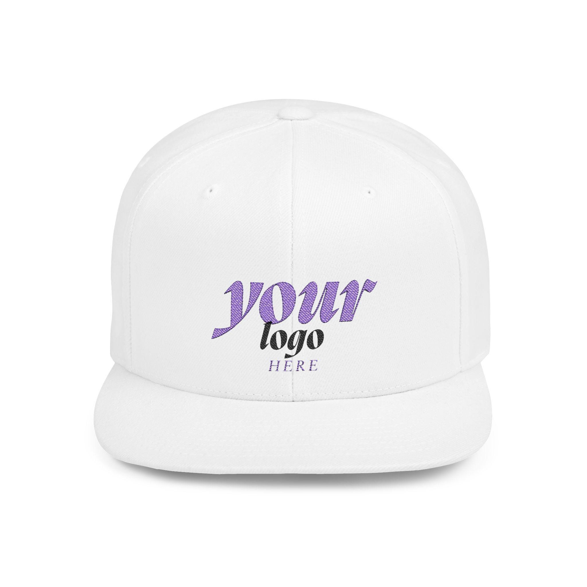 Embroidered Flat Bill Snapback Hat With Personalized Logo, Custom