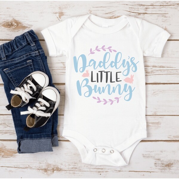 Daddy's Little Bunny Kids T-Shirt - Easter Shirt -  Boys Tops - Baby One Piece -Toddler Tops - Easter Tees - Easter Kids Clothes - Child Top