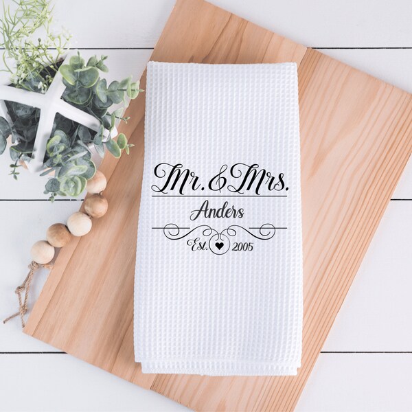 Mr and Mrs Towel Etsy