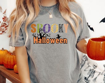 Spooky Halloween Shirt: Patterned Bats Tee - Trick Or Treat Outfit