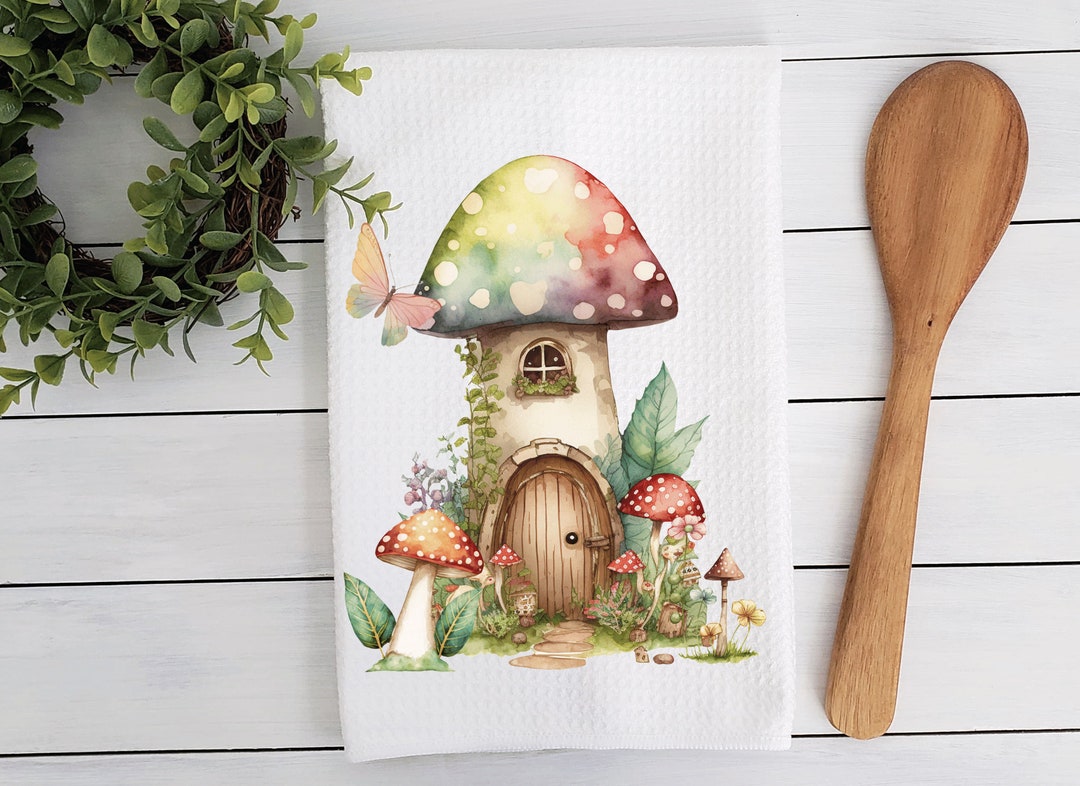 Mushroom Kitchen Towel Mushroom Decor Mushroom Gift Mushroom Art