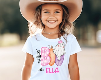 Personalized Halloween Toddler Shirt: Ghost Graphic, Spooky Boo Tee