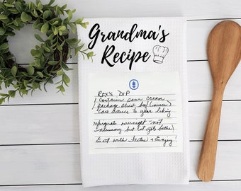 Personalized Family Recipe Kitchen Towel - Grandma's Recipe - Customizable - Great Gift Idea!