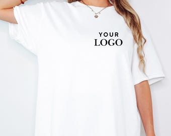 Camiseta personalizada com logotipo da empresa | Camiseta com logotipo personalizado da empresa | Camiseta de uniforme para funcionários | Camiseta de trabalho com marca | Vestuário para pequenas empresas