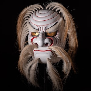 大鬼神 日本の能面 - 大鬼神 手彫り 手描き 木製 スタイル B