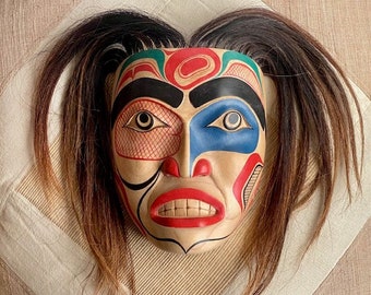 Rare 1970s Kwakiutl NW Coast Native American Mask Ozzie Matilpi