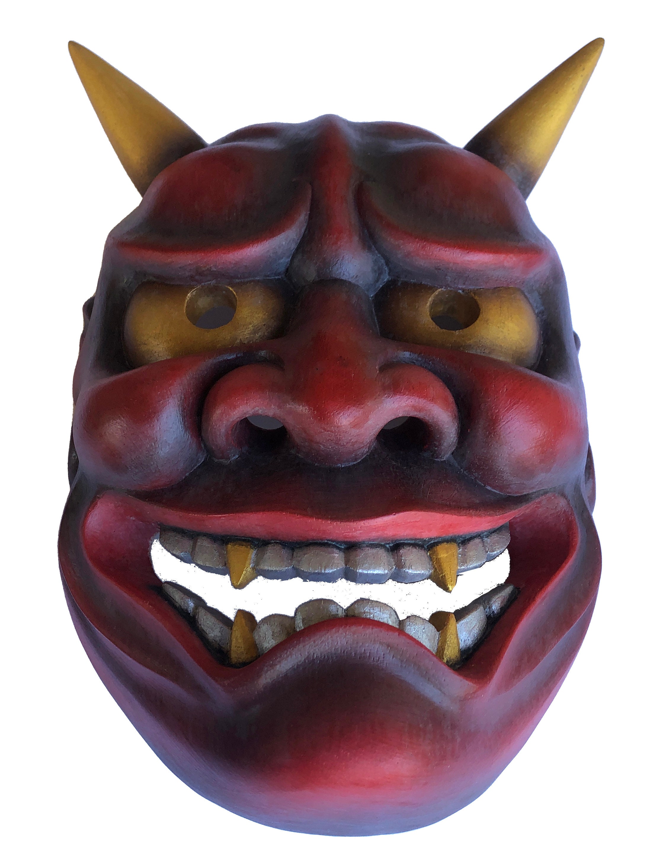 般若 能面 | 赤鬼面 | 手彫り・手描き木製 | 伝統演劇の複製 | 博物館