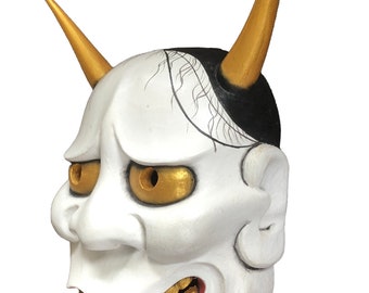 般若の能面｜鬼の面｜手彫り・手描きの木製｜伝統演劇の複製｜博物館