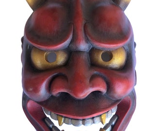 般若 能面 | 赤鬼面 | 手彫り・手描き木製 | 伝統演劇の複製 | 博物館