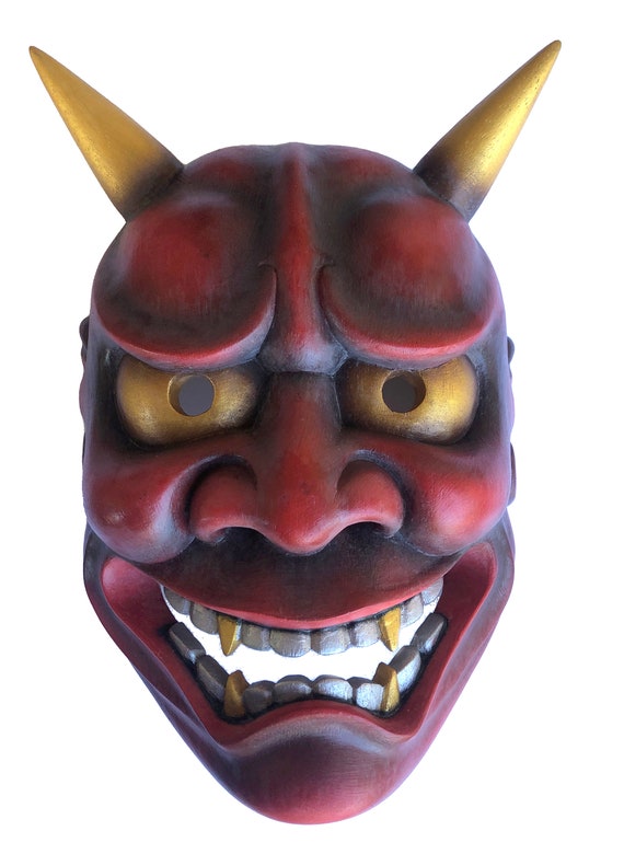 般若 能面 | 赤鬼面 | 手彫り・手描き木製 | 伝統演劇の複製 | 博物館