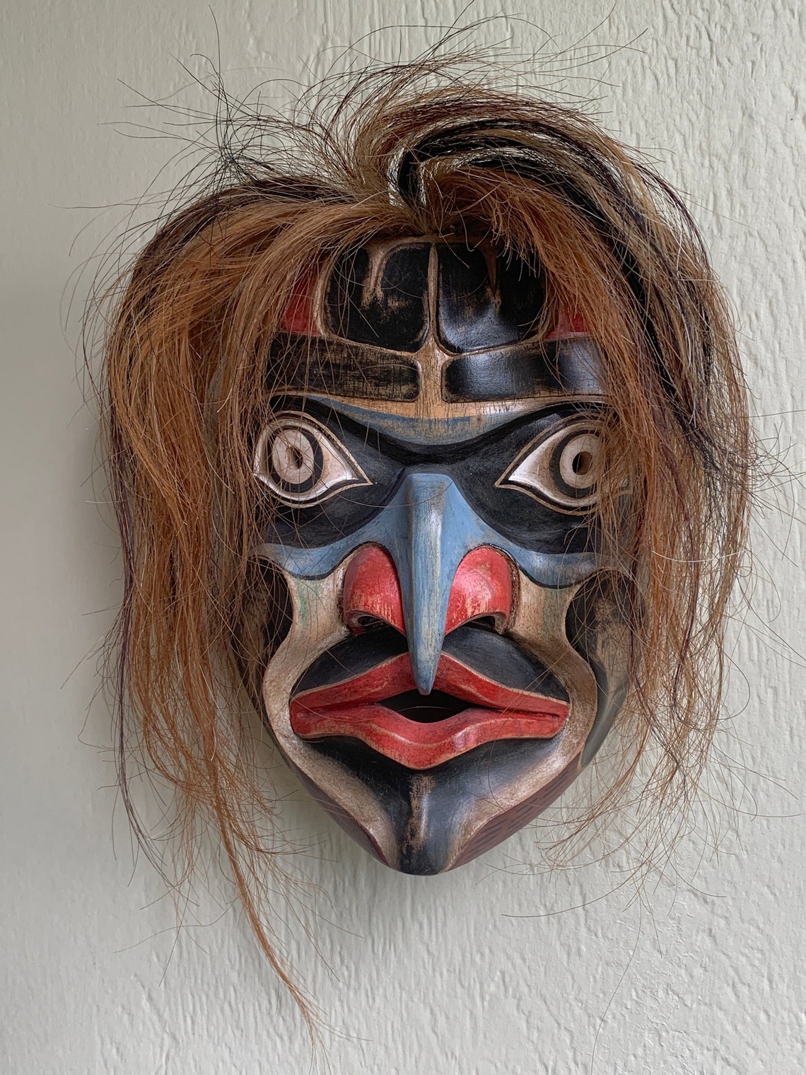 Hawk With Hair Pacific Northwest Tribal Ceremonial Hawk Spirit - Etsy