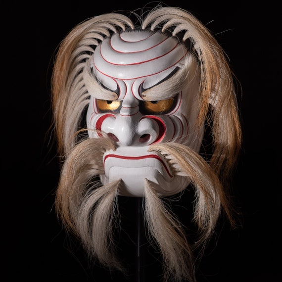 木製 能面 赤い目 作品紹介 - 能面師 池谷喜右ヱ門