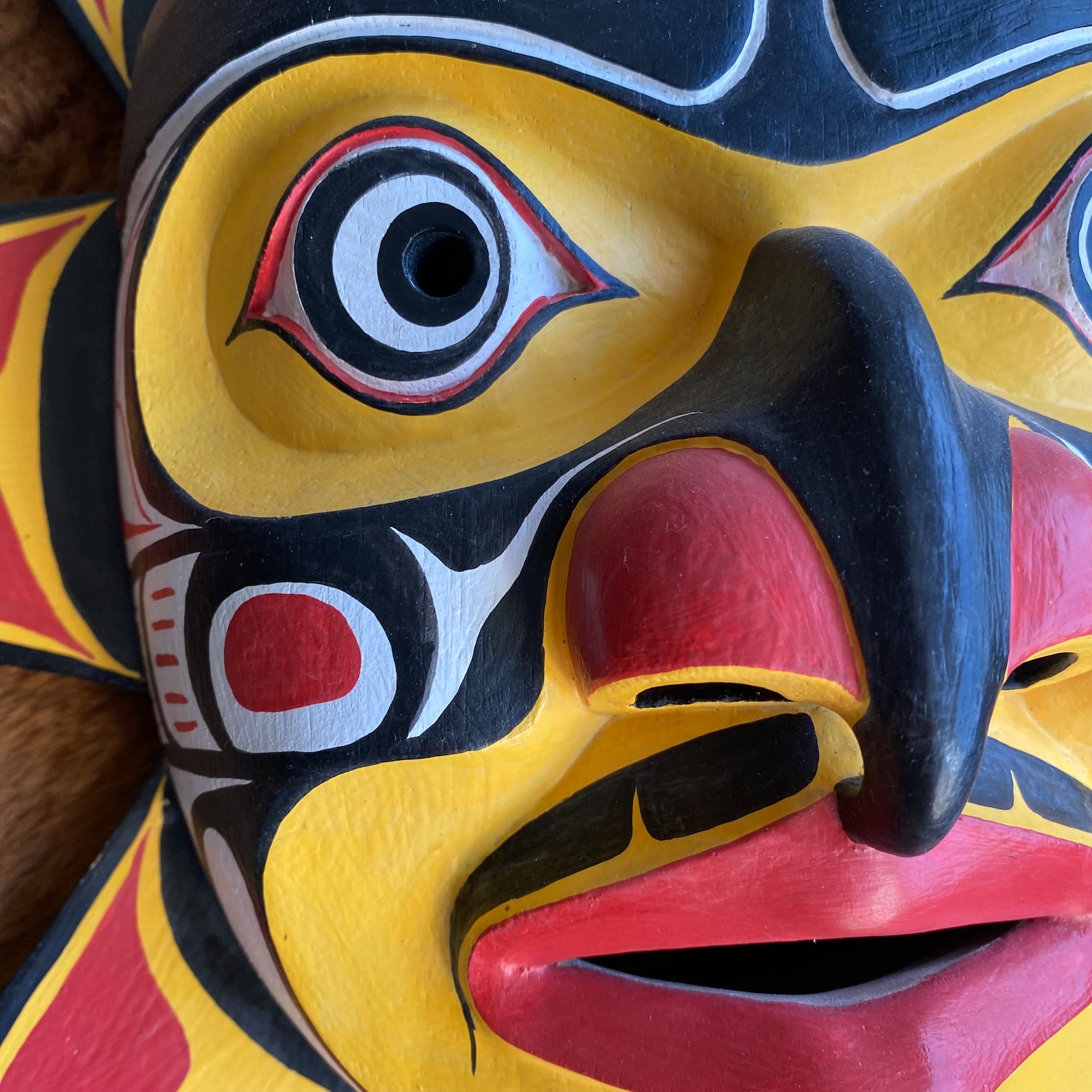 Sun Spirit Mask Pacific Northwest Tribal Ceremonial Mask. Hand Carved ...