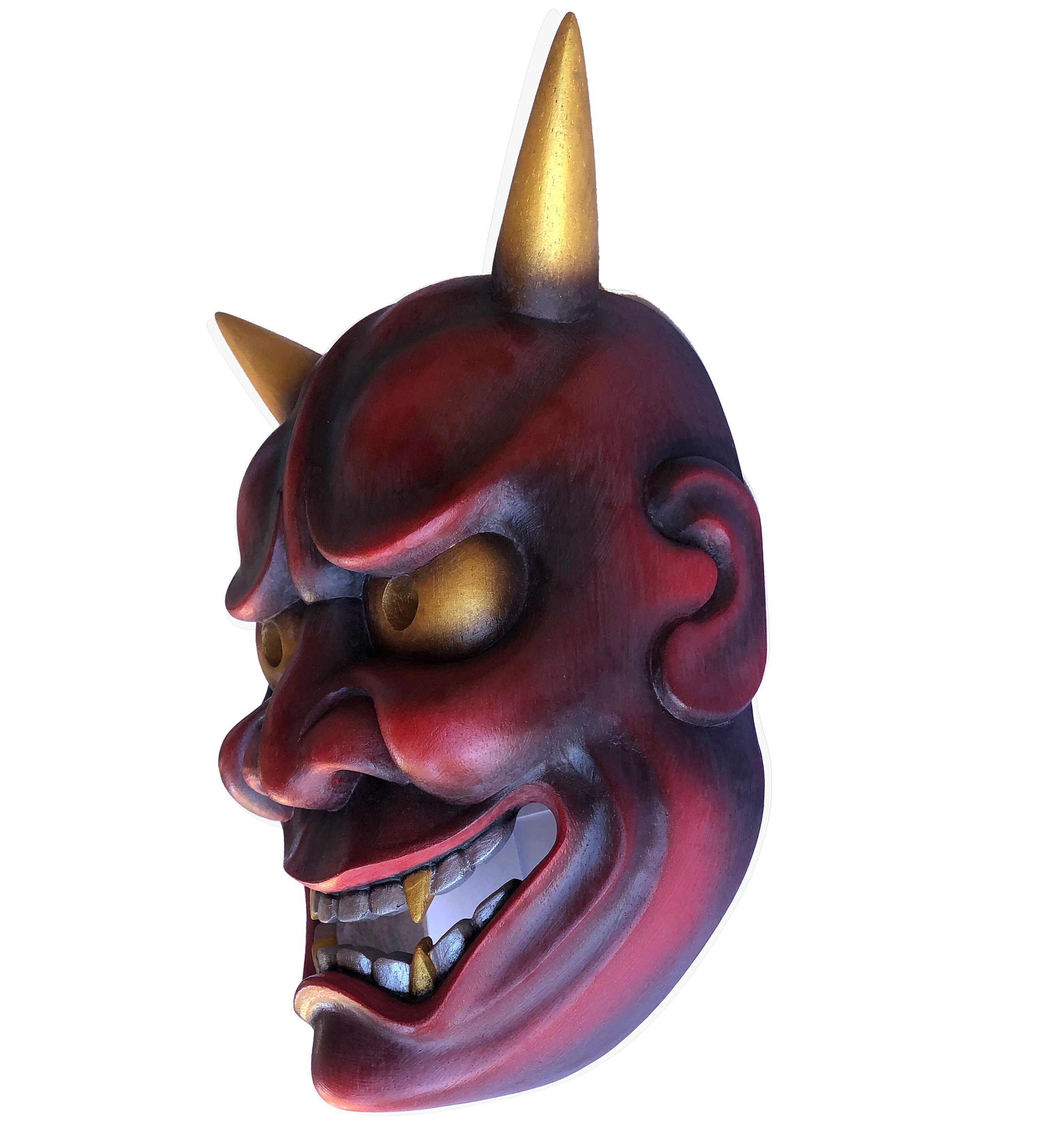 般若 能面 | 赤鬼面 | 手彫り・手描き木製 | 伝統演劇の複製 | 博物館