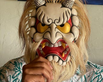 山の神 能面 | 山の神 | 手彫り・手描き木製 | 伝統演劇の複製