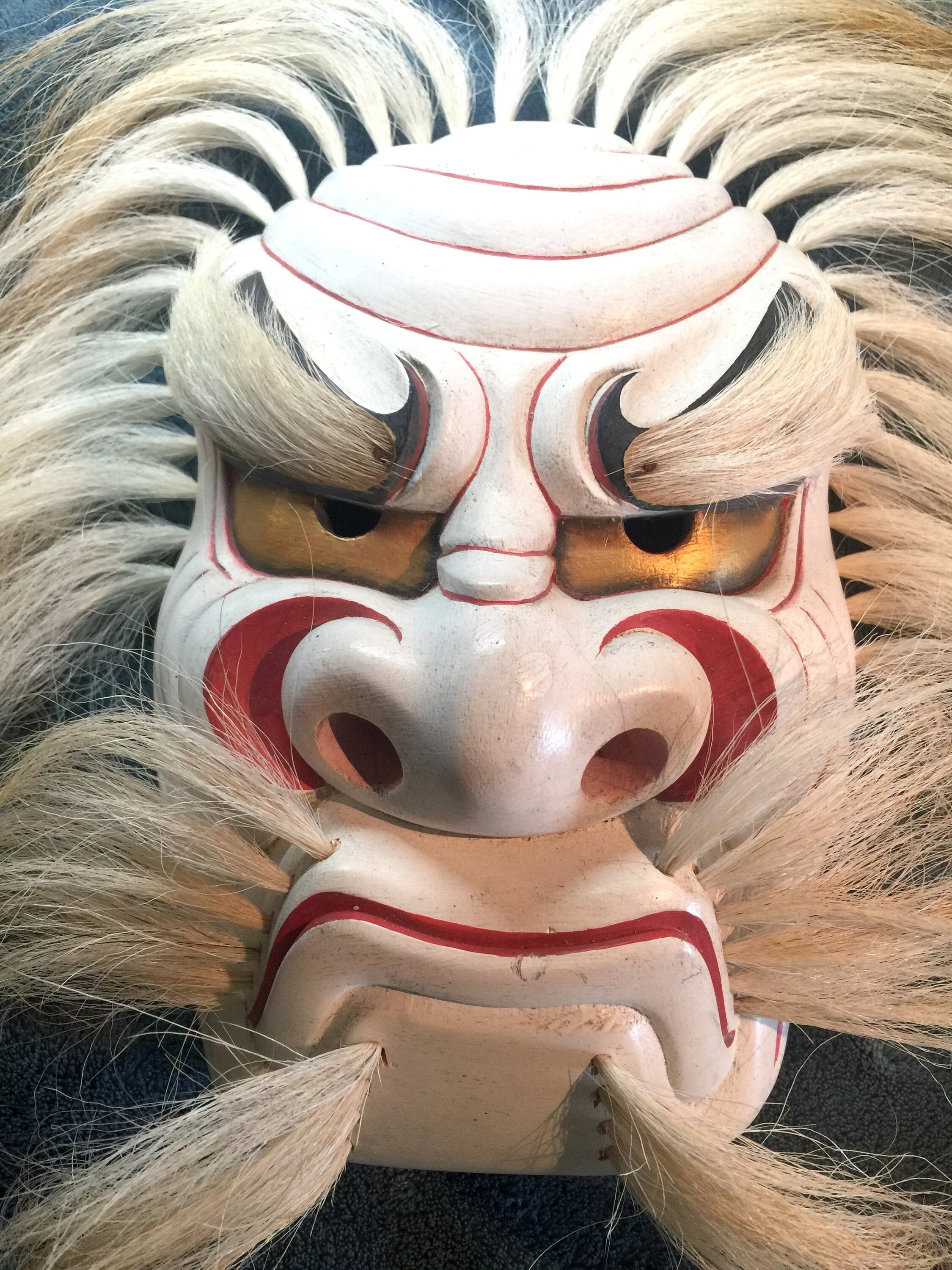 Mountain God Japanese Noh Mask Yamanokami Hand Carved Hand Etsy
