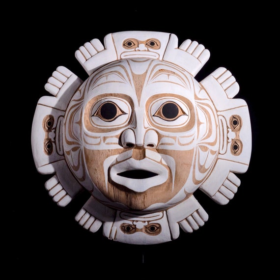 Moon Spirit Mask | Pacific Northwest Tribal Style | Hand Carved