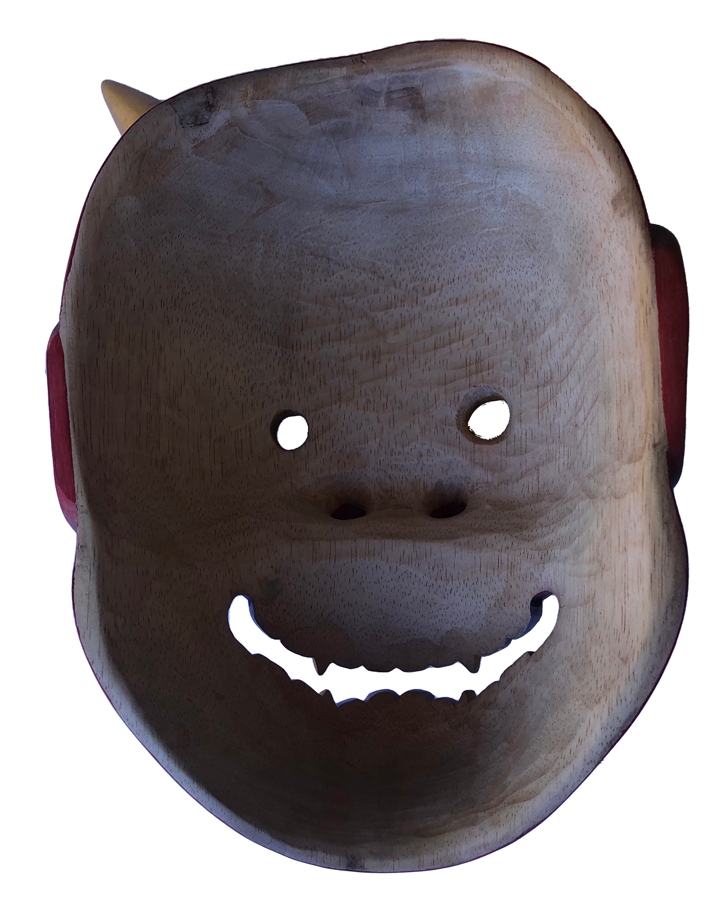 般若の能面｜赤鬼の面｜手彫り・手描きの木製｜伝統演劇の複製｜博物館